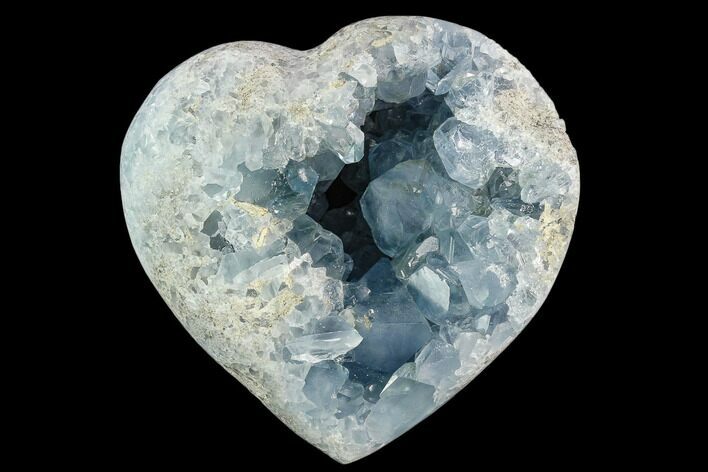 Crystal Filled Celestine (Celestite) Heart - Madagascar #126657